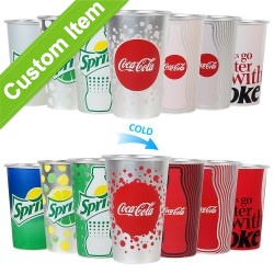 Customized Logo Promotional Gifts Stainless Steel Wine Cup New Creative Cold Drink Temperature-Changing Aluminum Cup